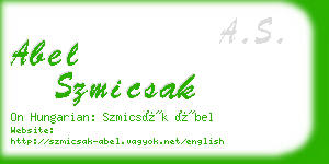 abel szmicsak business card